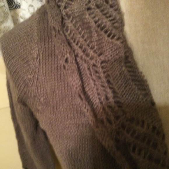 Decree Open Faced Charcoal Grey Sweater with ruffle - Picture 3 of 12